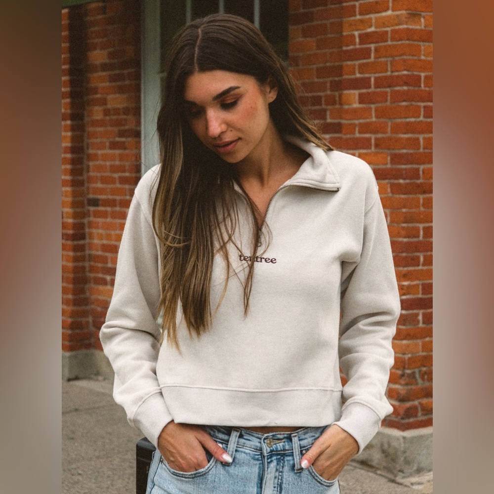 TENTREE CROPPED 1/4 ZIP FLEECE